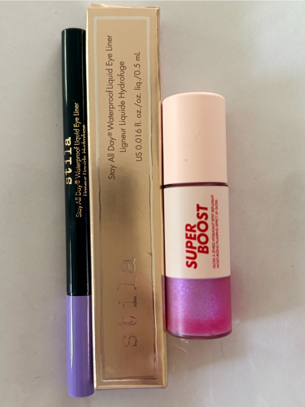 Stila Stay All Day Liner & Super Boost Gloss Balm NWT Beauty Bundle
